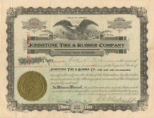 Johnstone Tire and Rubber Co. - Stock Certificate